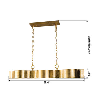 5-Light Golden Modern Dry Rated Linear Pendant Lighitng