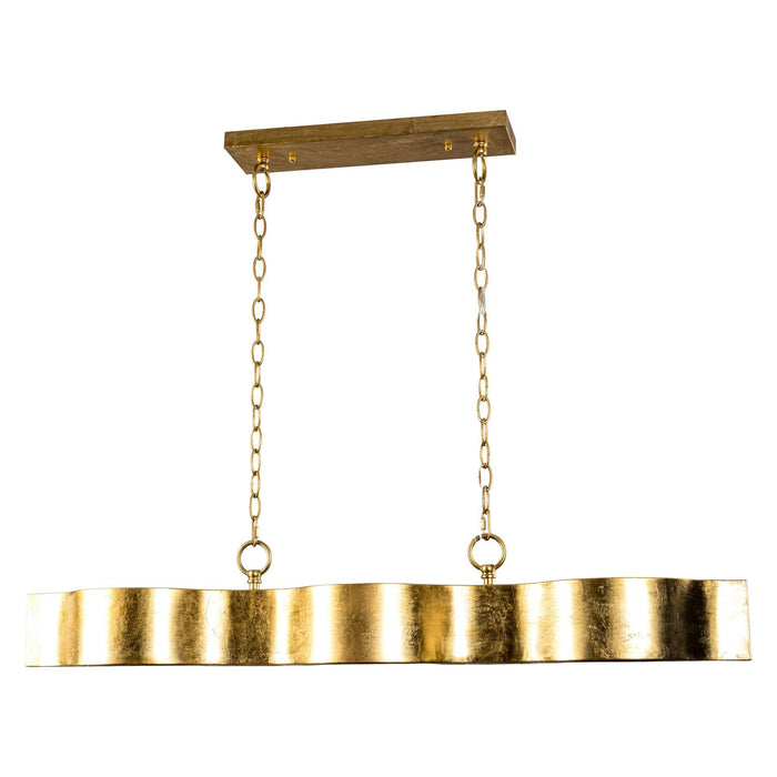 5-Light Golden Modern Dry Rated Linear Pendant Lighitng