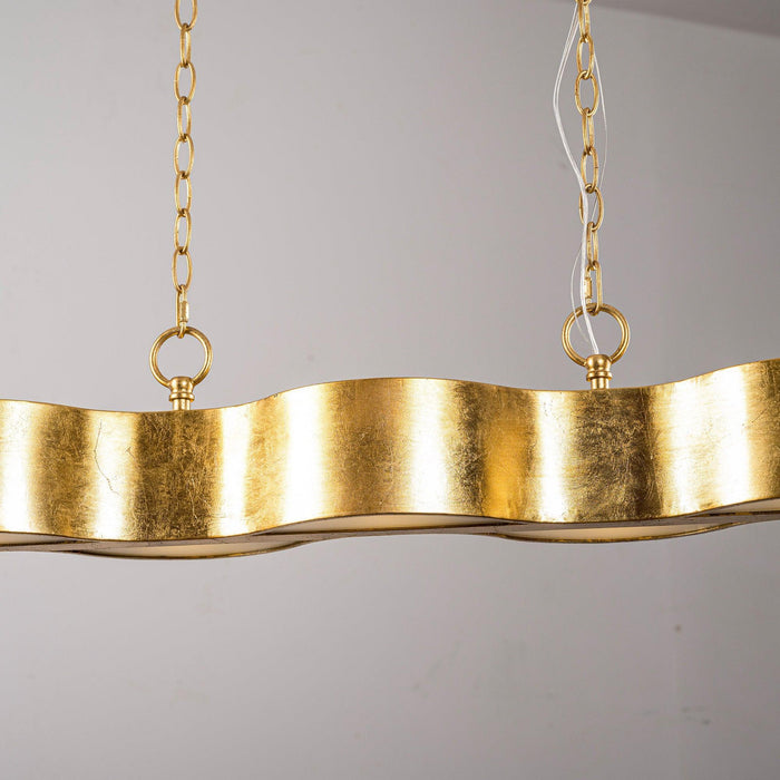 5-Light Golden Modern Dry Rated Linear Pendant Lighitng