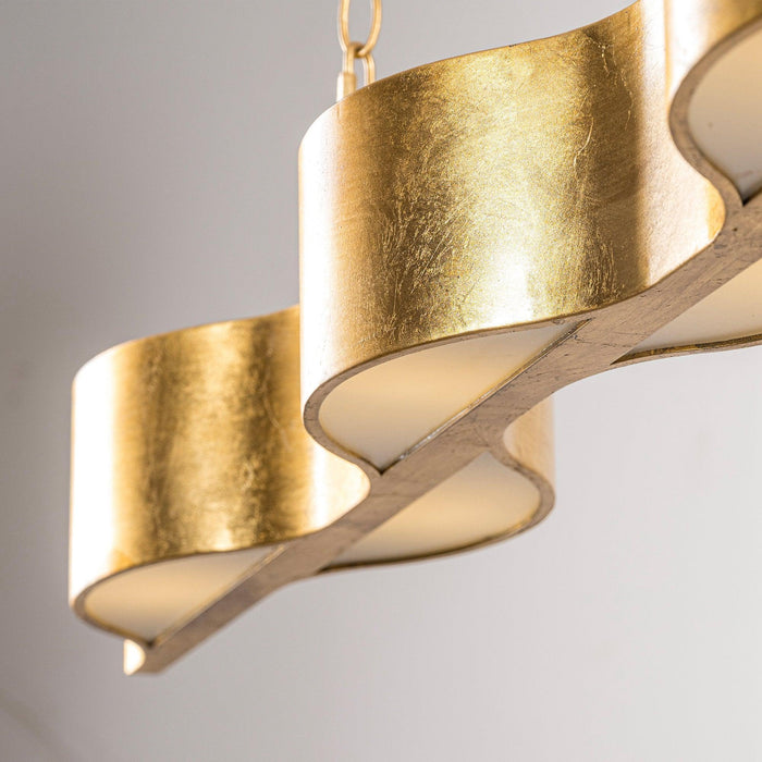5-Light Golden Modern Dry Rated Linear Pendant Lighitng