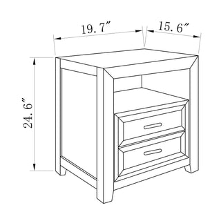 Modern Assembled Brown Two-Drawer Bedside Cabinet