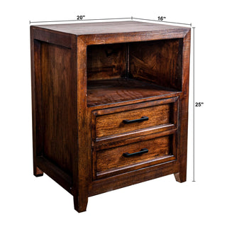 Modern Assembled Brown Two-Drawer Bedside Cabinet