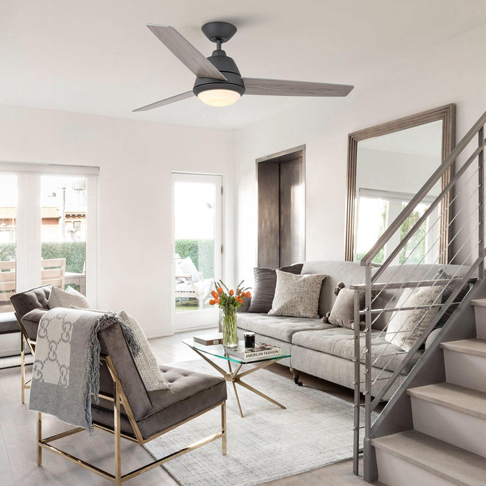 52" 4 Speed Wall Control Ceiling Fan with LED Lighting