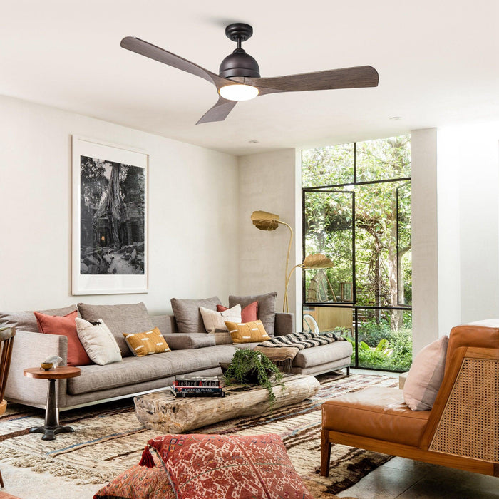 54" Industrial 3 Blades LED Ceiling Fan with Remote Control