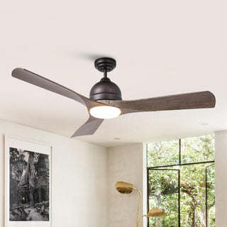 54" Hamptons Industrial 3 Blades LED Ceiling Fan with Remote Control