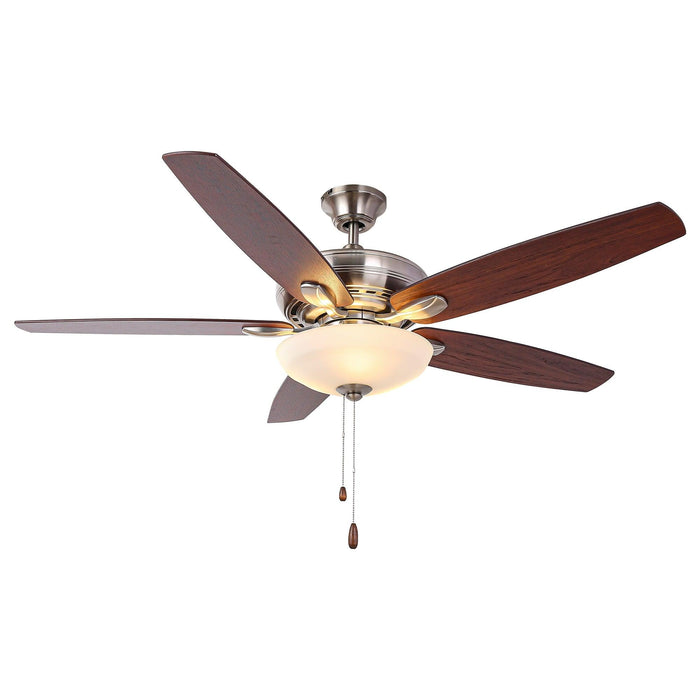52" Traditional Pull Chain 5 Blades Ceiling Fan with Light