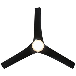 60" Wall Control 3 Blades Black Hamptons Ceiling Fan with LED Lighting