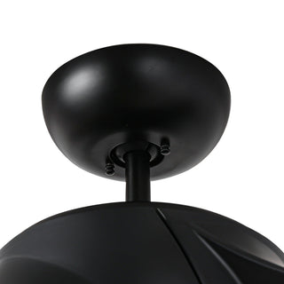 60" Wall Control 3 Blades Black Hamptons Ceiling Fan with LED Lighting