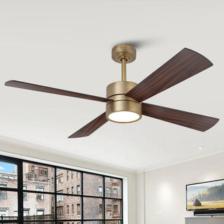 52 Inch Bucholz Hamptons Industrial Dimmable RGB LED Ceiling Fan with Remote and APP Control