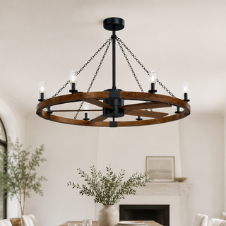 52" Amelia Black Industrial Fandelier