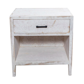 Classic White Solid Wood 1-Drawer Nightstand Side Table