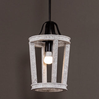 1-Light Hamptons Farmhouse French Country Distressed White Wood Pendant Lighting for Kitchen With Adjustable Hanging Length