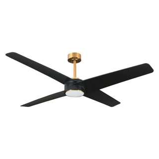 60" Parvez Hamptons Modern DC Motor Downrod Mount Reversible Ceiling Fan with Lighting and Remote Control