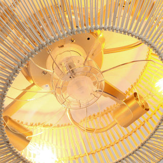 20 Inch Flora DC Motor Farmhouse Flush Mount Ceiling Fan with Light