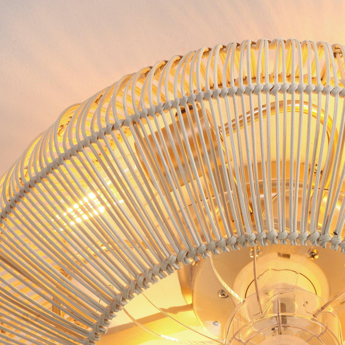 20 Inch Flora DC Motor Farmhouse Flush Mount Ceiling Fan with Light