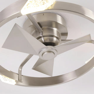 20 Inch Hazel Satin Nickel Flush Mount LED Ceiling Fan with Remote Control