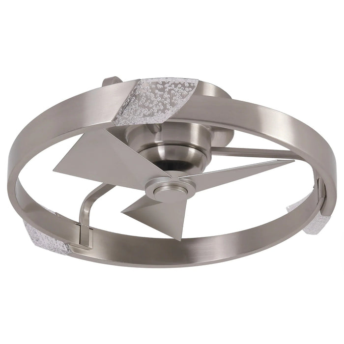 20 Inch Hazel Satin Nickel Flush Mount LED Ceiling Fan with Remote Control