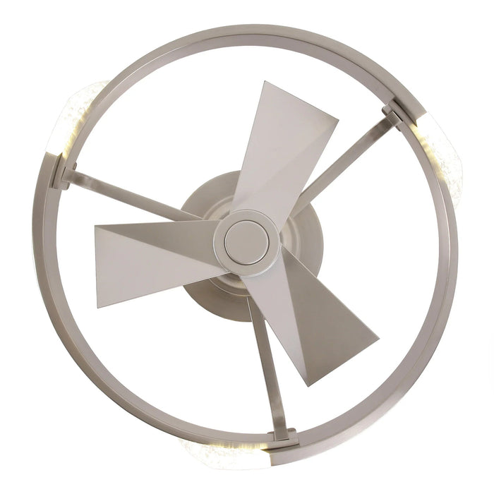 20 Inch Hazel Satin Nickel Flush Mount LED Ceiling Fan with Remote Control