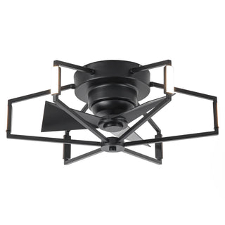 21 Inch Wade Black Industrial Flush Mount LED Ceiling Fan