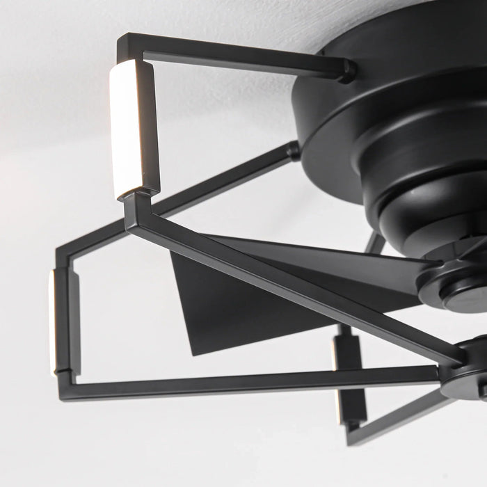 21 Inch Wade Black Industrial Flush Mount LED Ceiling Fan