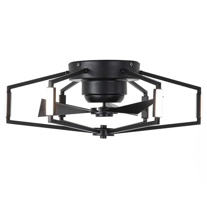 21 Inch Wade Black Industrial Flush Mount LED Ceiling Fan