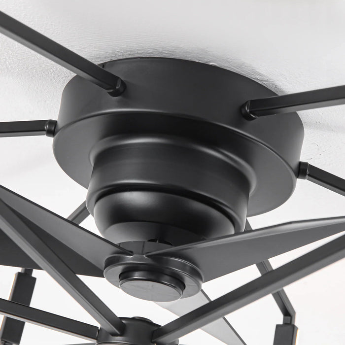 21 Inch Wade Black Industrial Flush Mount LED Ceiling Fan