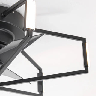 21 Inch Wade Black Industrial Flush Mount LED Ceiling Fan