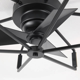 21 Inch Wade Black Industrial Flush Mount LED Ceiling Fan