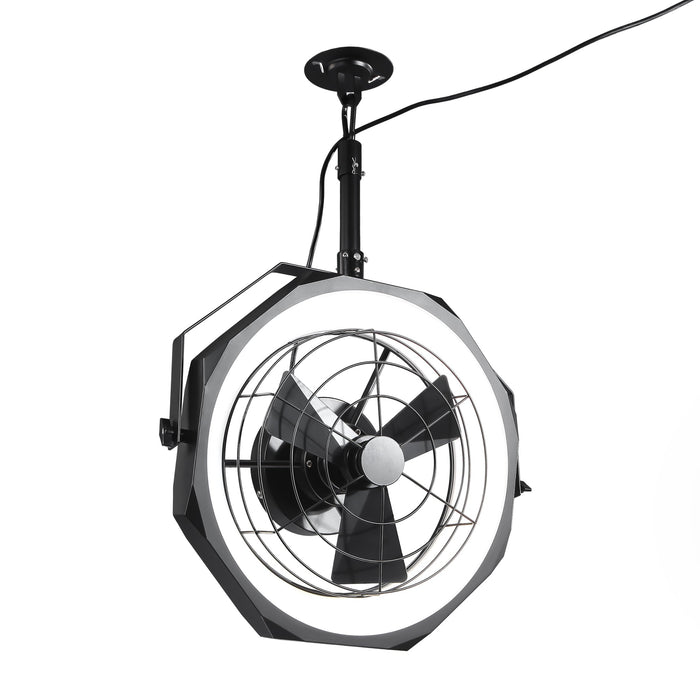 20 Inch Doris Downrod Fan Wall Mount Fan with LED Light and Remote Control