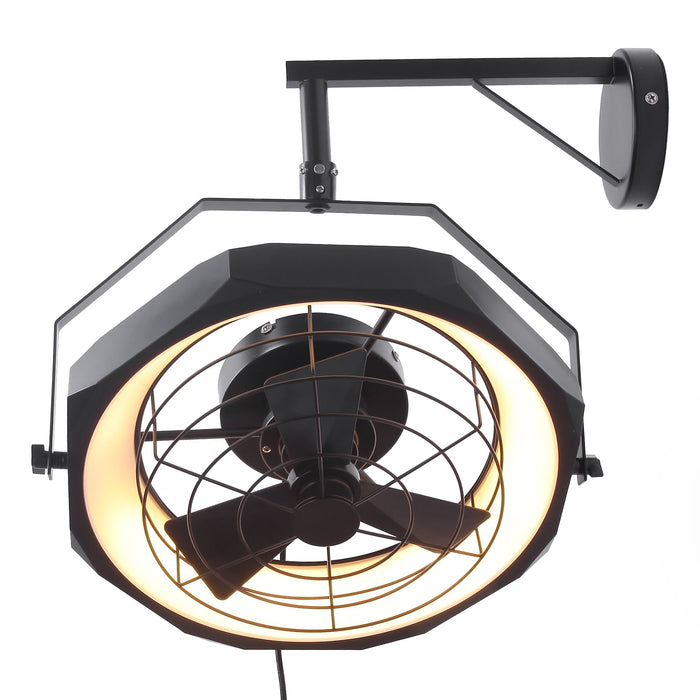 20 Inch Doris Downrod Fan Wall Mount Fan with LED Light and Remote Control