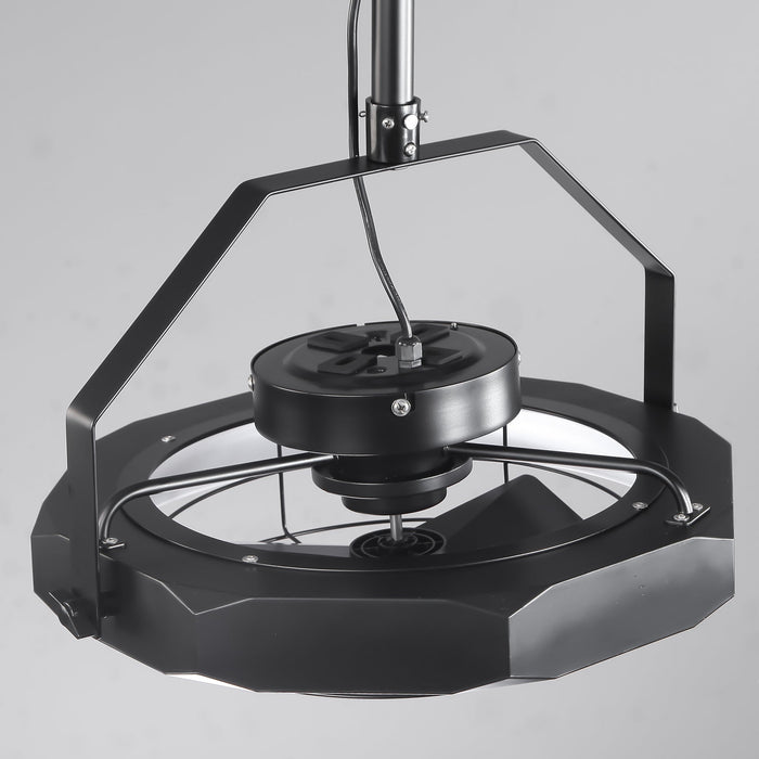 20 Inch Doris Downrod Fan Wall Mount Fan with LED Light and Remote Control