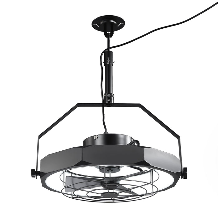 20 Inch Doris Downrod Fan Wall Mount Fan with LED Light and Remote Control