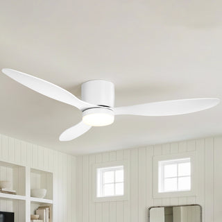 52" Aura Modern Flush Mount Ceiling Fan with LED Light