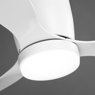 42" Aura Modern White Flush Mount Ceiling Fan with LED Light