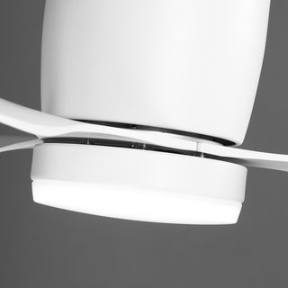 42" Aura Modern White Flush Mount Ceiling Fan with LED Light