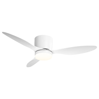 42" Aura Modern White Flush Mount Ceiling Fan with LED Light
