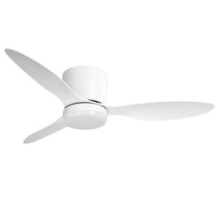 42" Aura Modern White Flush Mount Ceiling Fan with LED Light