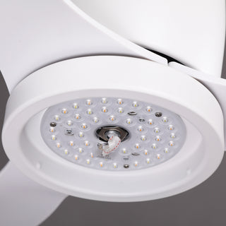 42" Aura Modern White Flush Mount Ceiling Fan with LED Light