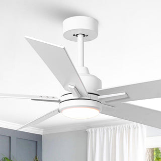 48" DC Motor 5 Blades Modern Downrod Mount Ceiling Fan