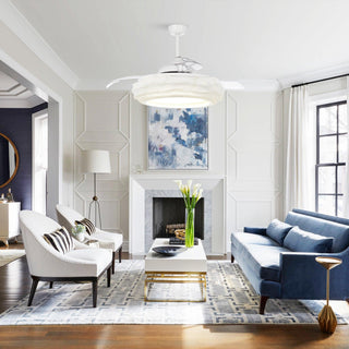 52" Jaipur Hamptons Smart Retractable Ceiling Fan with LED Light