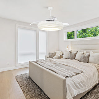 52" Jaipur Hamptons Smart Retractable Ceiling Fan with LED Light