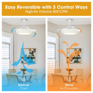 52" Jaipur Hamptons Smart Retractable Ceiling Fan with LED Light