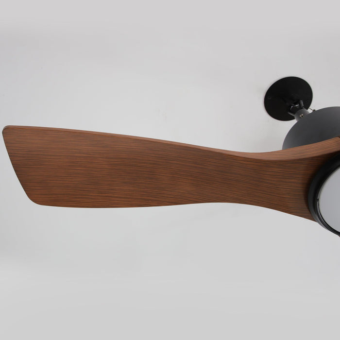 42 Inch Patio Guard IP65 Outdoor DC Motor Black Modern Hanging Buckle Downrod Ceiling Fan with Light