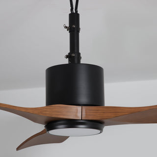 42 Inch Hamptons Patio Guard IP65 Outdoor DC Motor Black Modern Hanging Buckle Downrod Ceiling Fan with Light