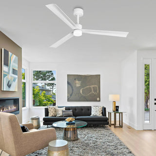 50 Inch Rae Hamptons Modern Downrod Mount LED Ceiling Fan with Remote Control