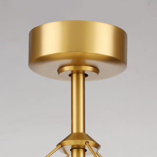 30 Inch Mona Golden Downrod Mount Caged Ceiling Fan With Lighting