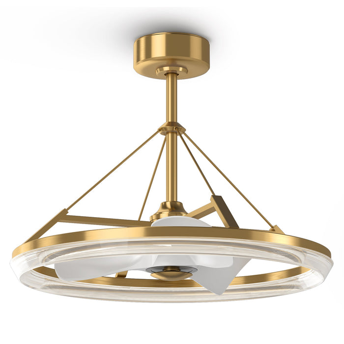 30 Inch Mona Golden Downrod Mount Fandelier with Remote Control