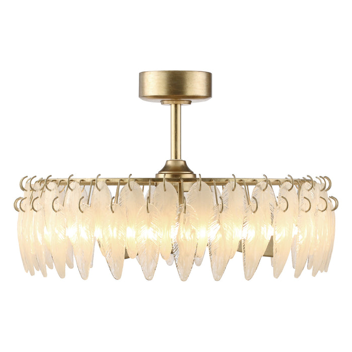 32 Inch Antique Silver Ogden Luxury Fandelier with Light and Remote Control