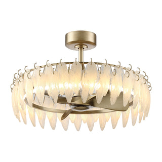 32 Inch Antique Silver Ogden Luxury Ceiling Fan with Light and Remote Control