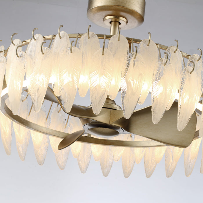 32 Inch Antique Silver Ogden Luxury Fandelier with Light and Remote Control